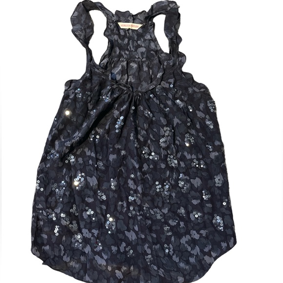 Rebecca Taylor Tops - Rebecca Taylor navy silk and sequin print tank